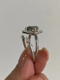 Natural Brilliant Diamond Ring Set,14k Solid Gold Diamond Band, Unique Wedding Rings, Unique Ring, Anniversary Gift, Iris