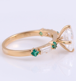 14k Solid Gold Moissanite Diamond Band,Brilliant Diamond Wedding Ring, Anniversary Gift 2215