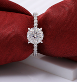 14k Solid Gold Moissanite Diamond Band,Brilliant Diamond Ring, Stocking Wedding Rings, Unique Ring, Anniversary Gift 2215