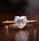 Heart Shape, 14k Solid Gold Moissanite Diamond Band,Wedding Rings, Anniversary Gift 2218