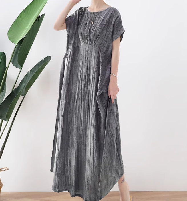 chinese dress ladies Crinkled Summer Women Linen Dress,Soft Washed Vintage Dresses 2233 –  SimpleLinenLife