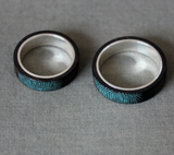 Original Design Wood Ring Fingerprint Handmade Walnut Silver Gift Custom Made Wooden Rings
