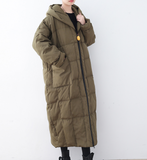 Women Long Puffer Coat Casual Loose Hooded Winter Down Jacket 3200