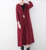 V Neck Jacquard Autumn Women Dresses Casual Coat Women DressesSSM97219
