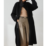 High Collar Wool Coat,Long Warm Women Wool Coat Jacket 0012