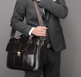 Men's Leather Briefcase Shoulder Bag Computer Bag Messenger Bag Leather Business Bag3975