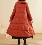 A-Line Long Winter Puffer Coat Duck Down Jacket Large Collar Women Warm Jacket 56603