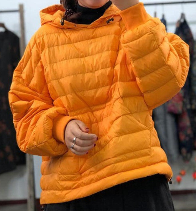 Loose Style Warm Winter Puffer Coat Jacket Hooded Women Thick Down