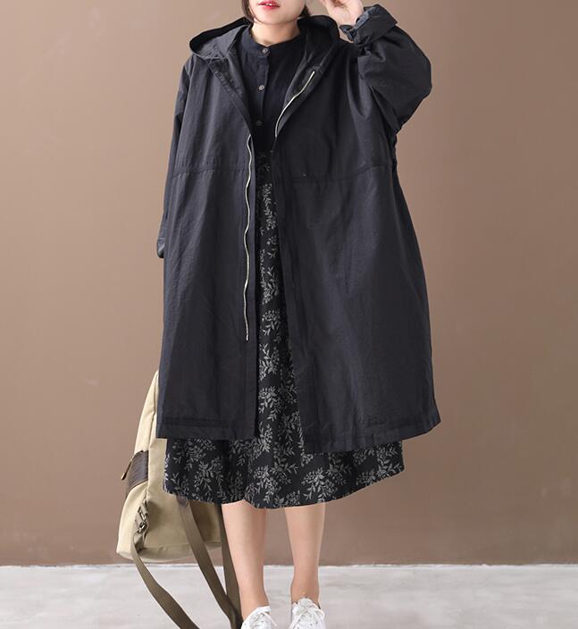 Slit Women Winter Black Vintage Women Wool Coat Jacket 66333
