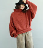 Long Sleeve  loose Style Women Dress Woolen Knit Sweater