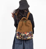 Floral PatchWork Large Casual Simple Women Travel Backpack Shoulder Bag 1289