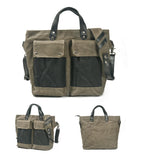 Canvas Leather Tote Handbag Crossbody Bag Shoulder Bag Large Capacity Contrast Stitching Handbag For Gift