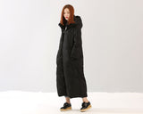 Long Winter Puffer Coat ,Duck Down Jacket, Hooded Down Warm Women Coat 0828