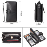 Men's Leather Wallet Leather Purse Hand Bag Clutch Bag Card Package Storage Bag For Gift
