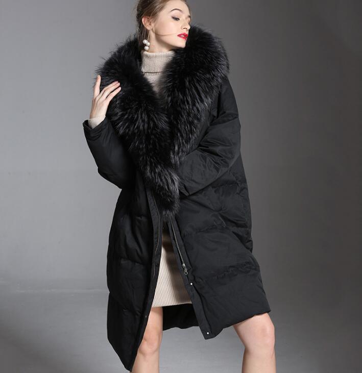 penge Forfærdeligt interval Large Fur Trim Puffer Long Women Down Coat Winter Loose 90% Duck Down –  SimpleLinenLife