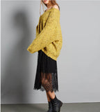 V Neck Short loose Women Winter Autumn Tops Woolen Knit Sweater