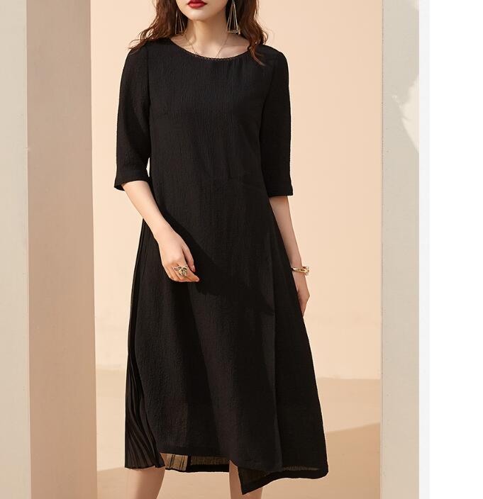 loose ladies dresses Black Spring Summer Women Long Sleeve Dresses – SimpleLinenLife Garment Dye Blush Long Lace Bodice Category:BNT Only (one size / choose M) Winter and Spring