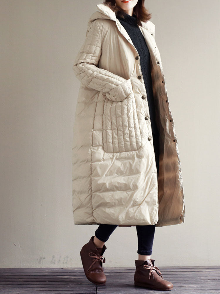 White Loose Fitting women Winter 90% Duck Down Jackets, Down Jacket Wo –  SimpleLinenLife