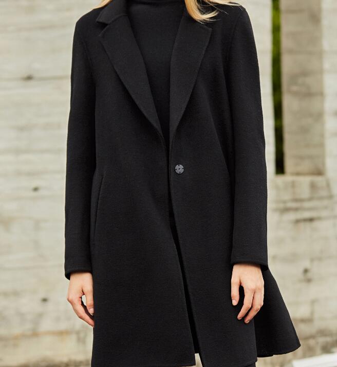 Slit Women Winter Black Vintage Women Wool Coat Jacket 66333 –  SimpleLinenLife