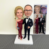Custom Wedding Bobblehead As Cake Toppers, Personalized Wedding Bobble heads Figurines Wedding Cake Toppers, Custom Wedding Bobbleheads