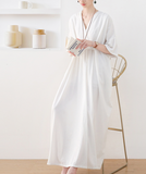 White Linen  Dresses Summer Women Dresses AM962214