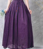 Maxi Women's Skirts Summer Linen Skirt 9840