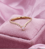 Heart 14k Solid Gold Moissanite Diamond Band, Wedding Rings, Anniversary Gift /2213