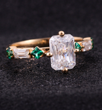 14k Solid Gold Moissanite Diamond Band,Brilliant Diamond Wedding Ring, Anniversary Gift 2215