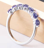 Blue14k Solid Gold Moissanite Diamond Band,Stocking Wedding Rings, Anniversary Gift 2216