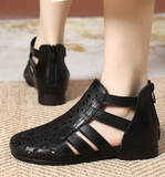 Hollow Genuine Leather Women Shoes, Mesh Summer Sandals/1802
