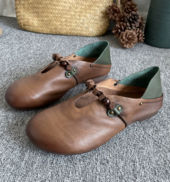 Women Leather Flat Shoes/1011