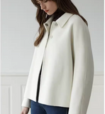 Short Women Wool Coat, Warm Double Face Wool Coat Jacket 0339