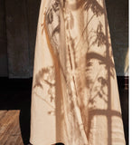 Linen Dresses,Minimalist V-neck Sling Vacation Women Dresses/9953