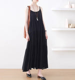 Spring Summer New Women's Linen Loose Sling Dress/9986