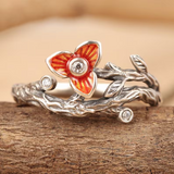 atural Inspiration Tree Branch Engagement Ring Unique Flower Twig and Leaf Ring Leaf Engagement Ring Flower Tree Branch Statement Ring