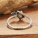 Custom Natural Moss agate branch engagement ring,vine Gemstone Ring, maple leaf sterling silver ring,unique Handmade vine ring ，Gift for her