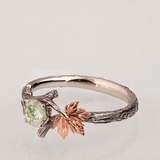 Natural  twig ring Moss Agate 925 Sterling Silver Ring, Silver Branch Ring, Nature Inspired Ring,Engagement Leaves Ring,opal Engagement Leaves Ring,gift for her