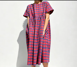 Summer Washed Soft Linen Dress Full Skirt 2211