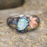 Vintage  twig ring,Natural Moss Agate 925 Sterling Silver Ring, Silver Branch Ring, Nature Inspired Ring,Engagement Leaves Ring,  opal Engagement Leaves Ring,  gift for her