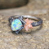 Vintage  twig ring,Natural Moss Agate 925 Sterling Silver Ring, Silver Branch Ring, Nature Inspired Ring,Engagement Leaves Ring,  opal Engagement Leaves Ring,  gift for her