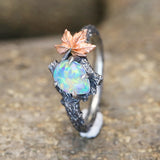 Vintage  twig ring,Natural Moss Agate 925 Sterling Silver Ring, Silver Branch Ring, Nature Inspired Ring,Engagement Leaves Ring,  opal Engagement Leaves Ring,  gift for her