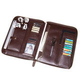 Men's Leather Portfolio iPad Padfolio Notebook Holder File Document Organizer, Notepad Folder, Business Briefcase for Gift