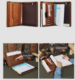 Men's Leather Portfolio, Personalized Document Folder,A4 Notebook Holder, Business Briefcase, Gift/1428