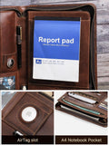 Men's Leather Portfolio iPad Pro 11 Padfolio,Personalized Notepad Holder, Business Briefcase, Gift