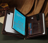 Men's Leather Portfolio ,Personalized Padfolio Notebook Holder File Document Organizer, Business Briefcase for Gift/6041