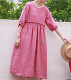 Linen Dresses, Summer long Women Dresses ,Maxi Dress 9042