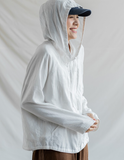 Hooded Linen Jacket,Long Sleeve Women Linen Tops 62707