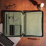 Personalized Men's Leather Portfolio iPad Notepad Holder, File Organizer, Business Briefcase, Gift/6163