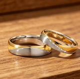Minimalist His and Hers Wedding Ring Set,Personalized Engagement Band Set,Couple Ring Set ,Anniversary Gift,Valentine's Day gift/Horizon