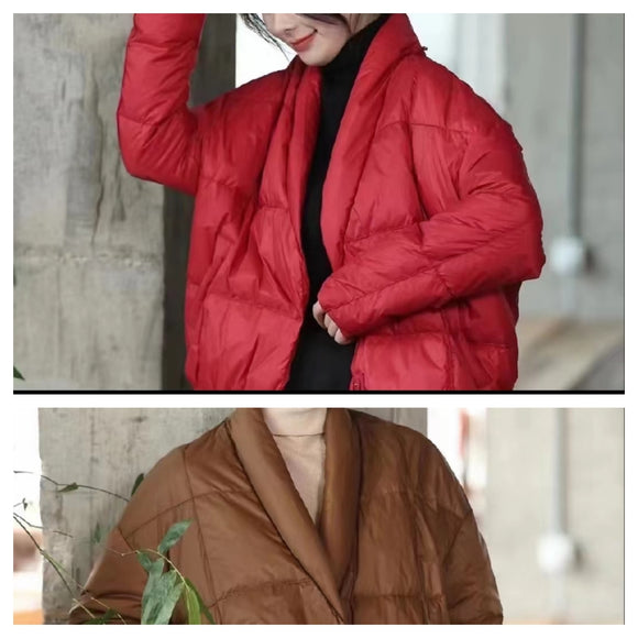 Short Warm Winter Puffer Coat Jacket, Hooded Women Thick Down Top Coats 2300